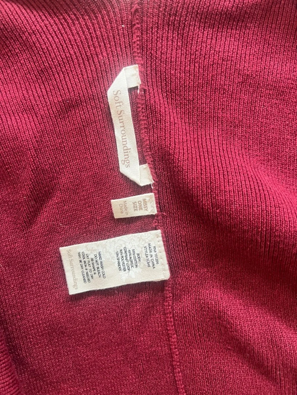 Soft Surroundings Burgundy Wrap Cape - Picture 4 of 4